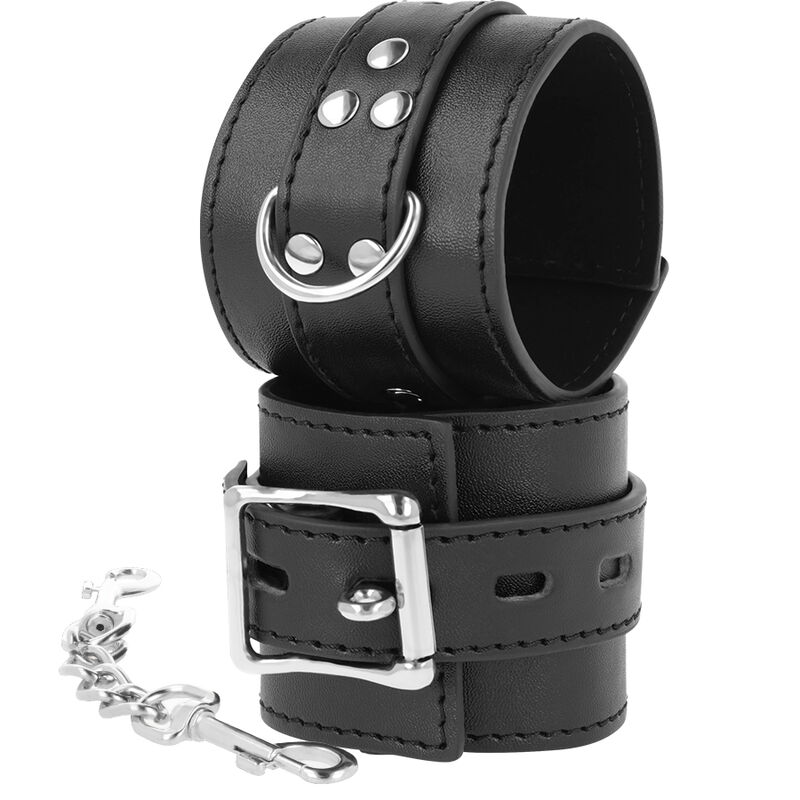 DARKNESS - HANDSCHELLEN AUS SCHWARZEM LEDER – Bild 5