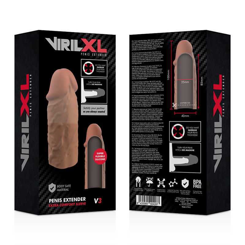 VIRILXL - FLÜSSIGE SILIKON V3 BRAUNE PENISVERLÄNGERUNG – Bild 7