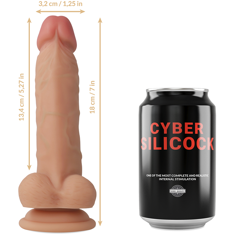 CYBER SILICOCK - STRAP-ON JUDE FLÜSSIGE SILIKON MIT 3 RINGEN GRATIS 18 CM -O- 3.2 CM – Bild 10