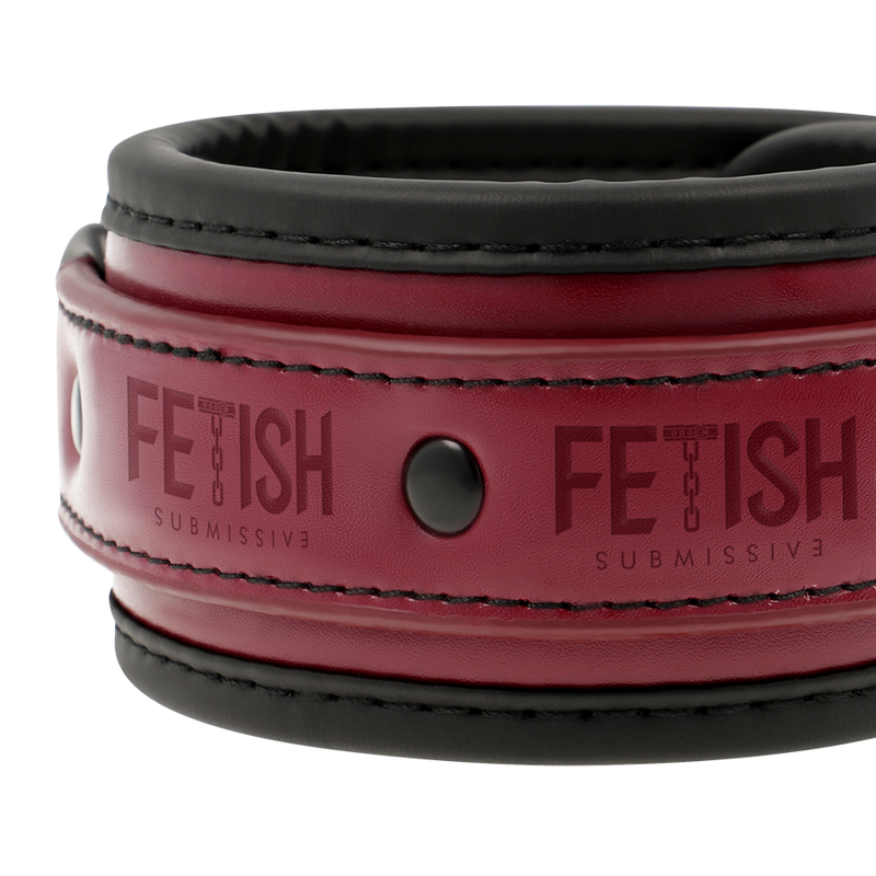 FETISH SUBMISSIVE DARK ROOM - HANDSCHELLEN AUS VEGANEM LEDER MIT NEOPRENFUTTER – Bild 3