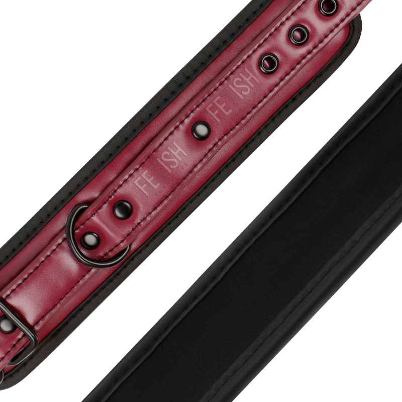 FETISH SUBMISSIVE DARK ROOM - HANDSCHELLEN AUS VEGANEM LEDER MIT NEOPRENFUTTER – Bild 6