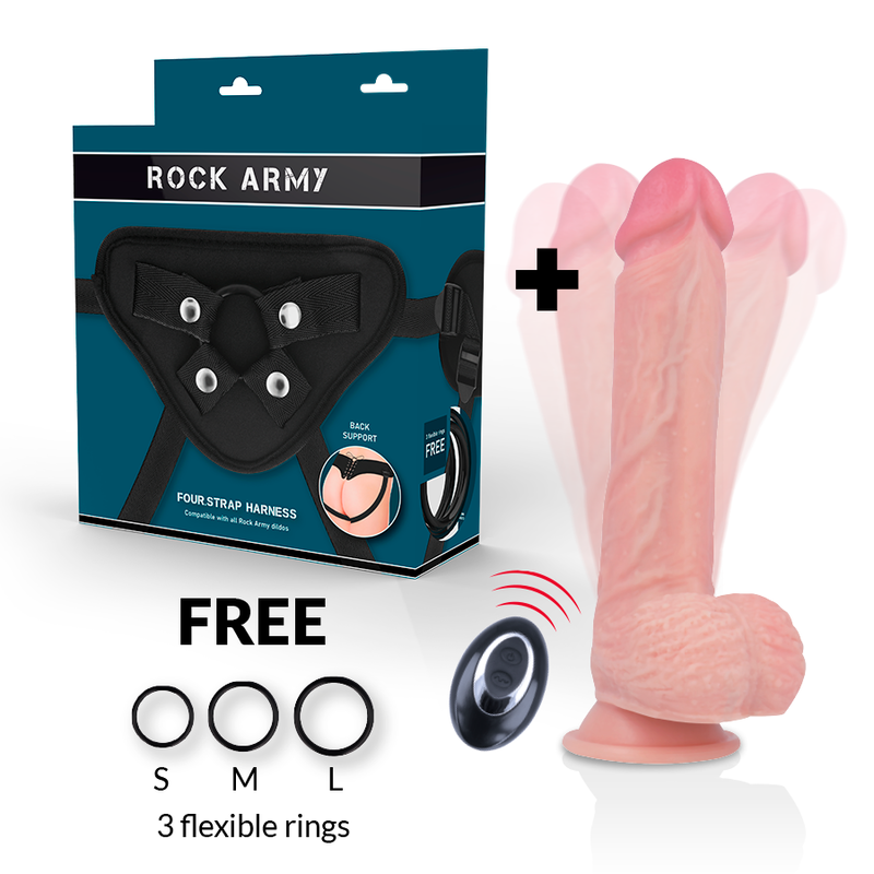 ROCKARMY - HARNESS + FLÜSSIGSILIKON VIBRATOR PREMIUM APACHE FERNBEDIENUNG 20.5 CM -O- 4.62 CM – Bild 12