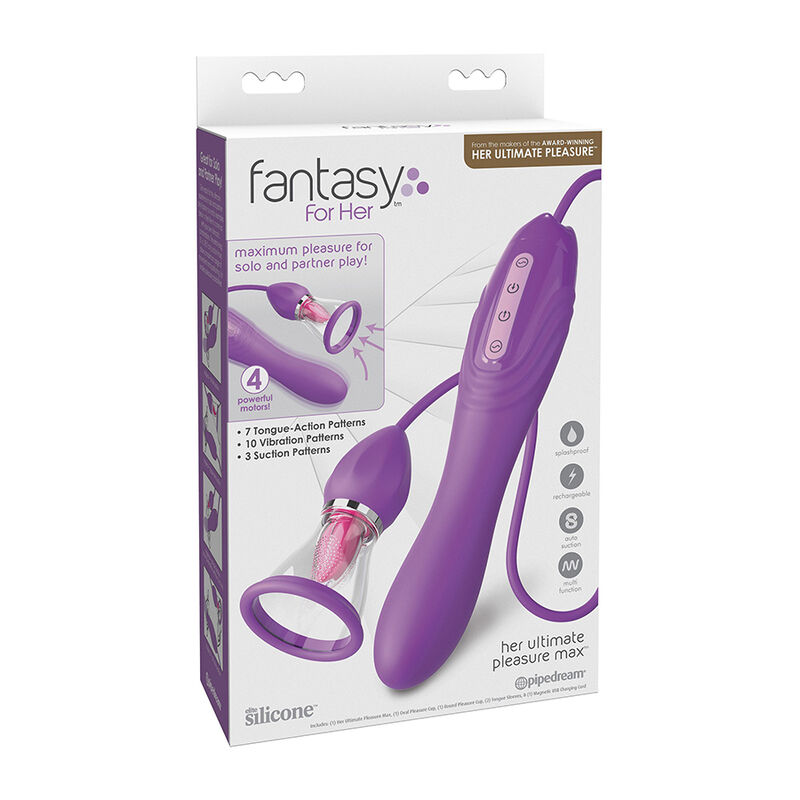 FANTASY FOR HER - ULTIMATE PLEASURE MAX SAUGSCHLAUCH MIT STIMULIERENDER ZUNGE LILA – Bild 4