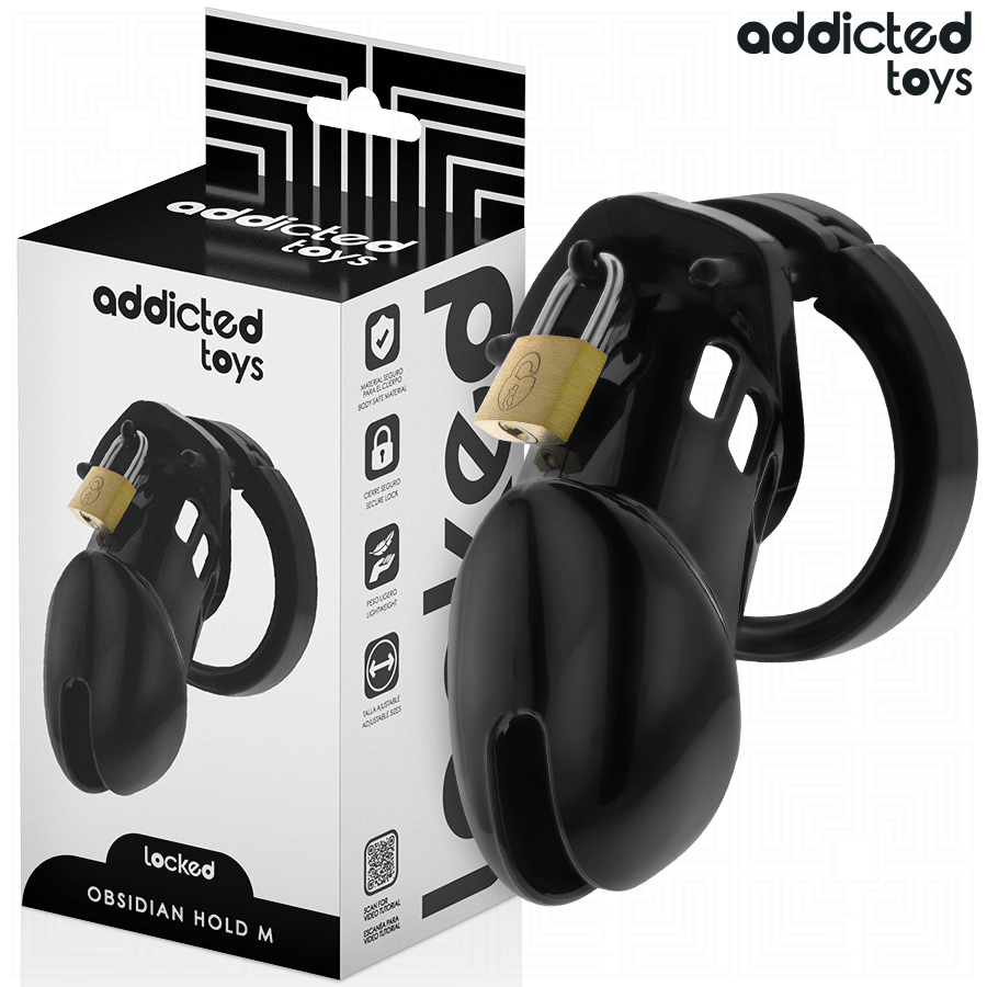 ADDICTED TOYS LOCKED - OBSIDIAN HOLD PENISKÄFIG GRÖSSE M