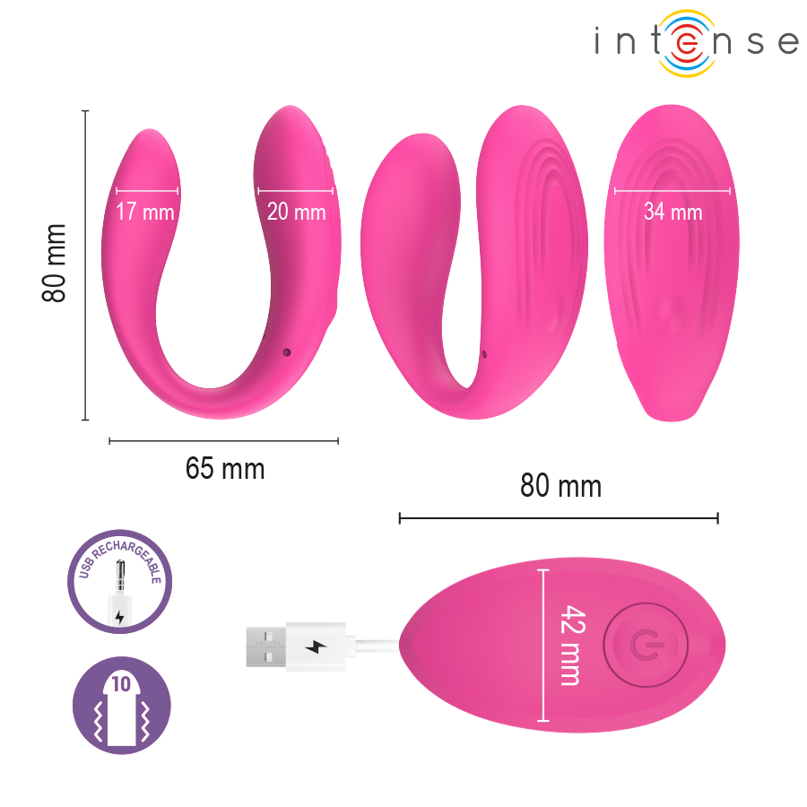 INTENSE - NORA VIBRATIONSKLEMMENSTIMULATOR PINK – Bild 7