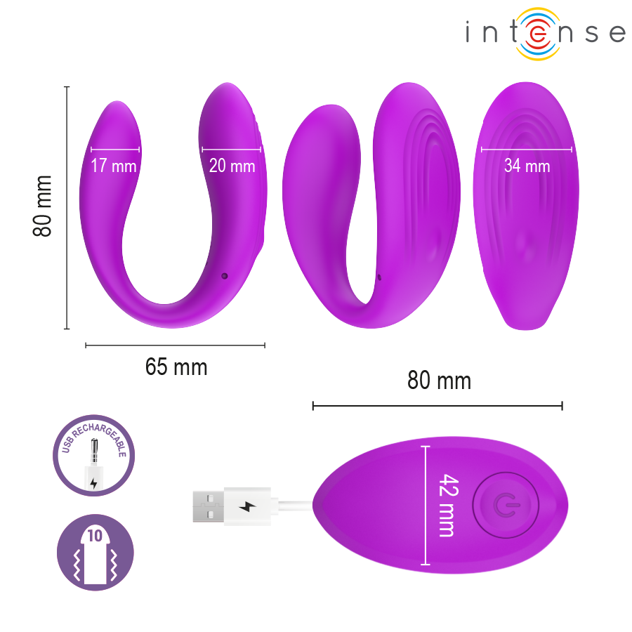 INTENSE - NORA VIBRATIONSKLEMMENSTIMULATOR LILA – Bild 3