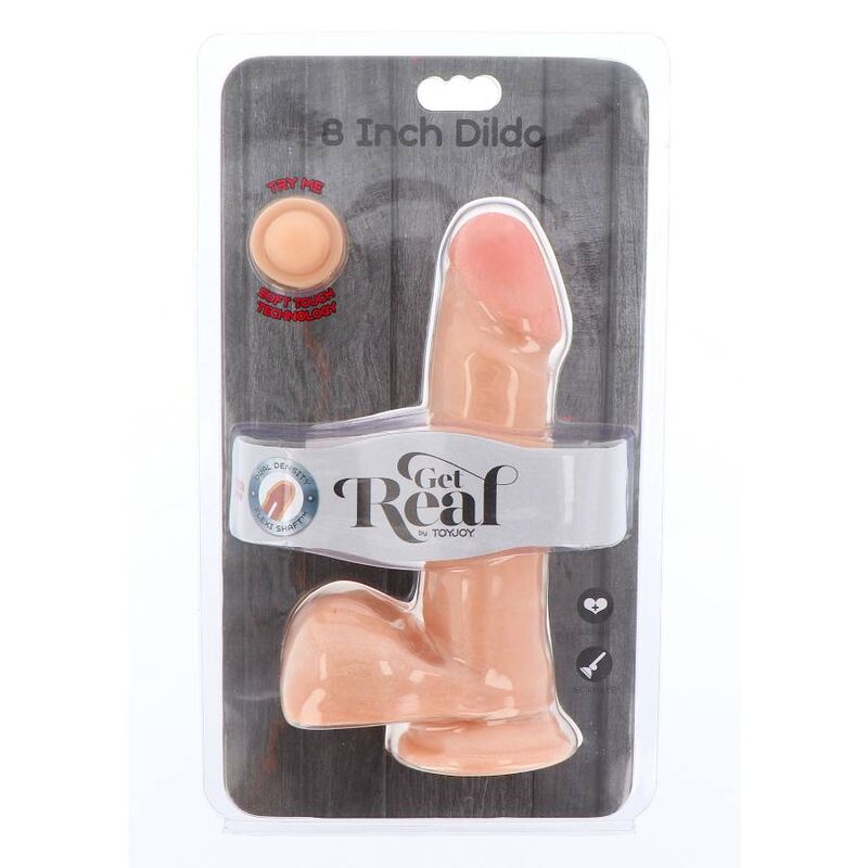 GET REAL - DUAL DENSITY DILDO 18 CM EIERHAUT – Bild 3