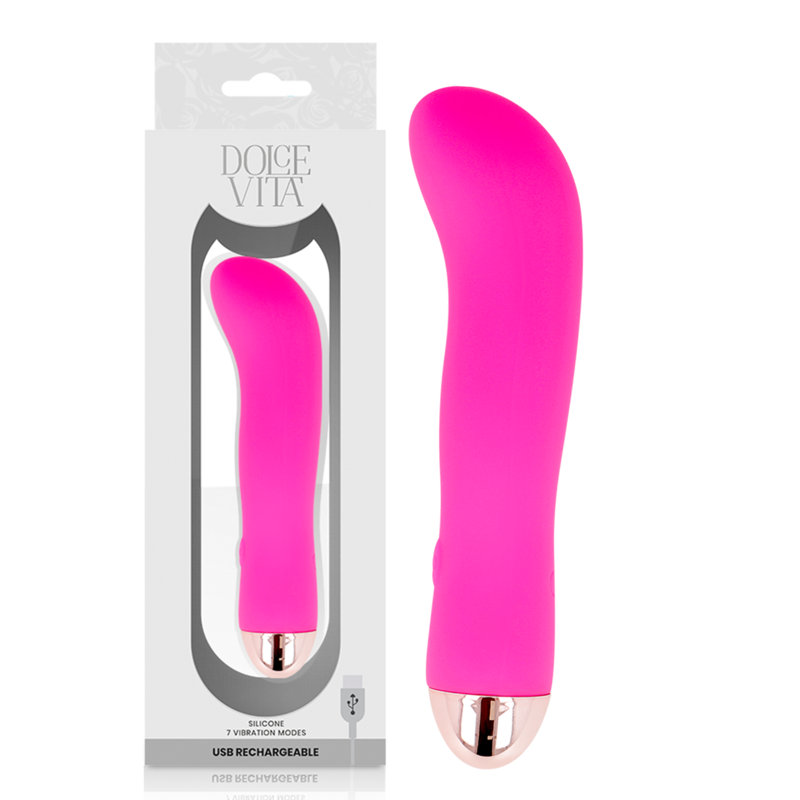 DOLCE VITA - AUFLADBARER VIBRATOR ZWEI ROSA 7 GESCHWINDIGKEITEN – Bild 5