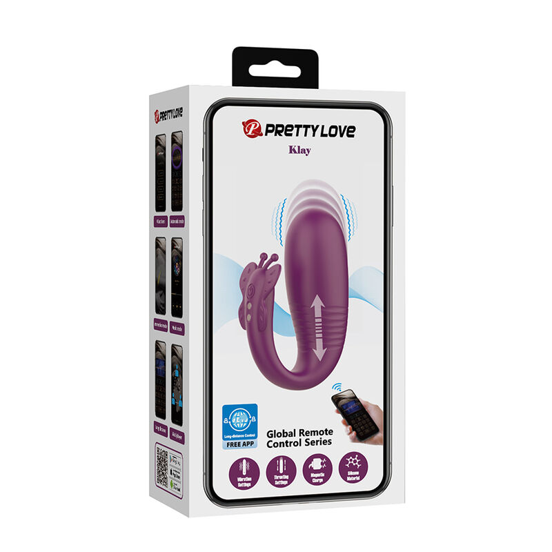 PRETTY LOVE - KLAY STOSS-EI-VIBRATOR, APP-STEUERUNG, LILA – Bild 17