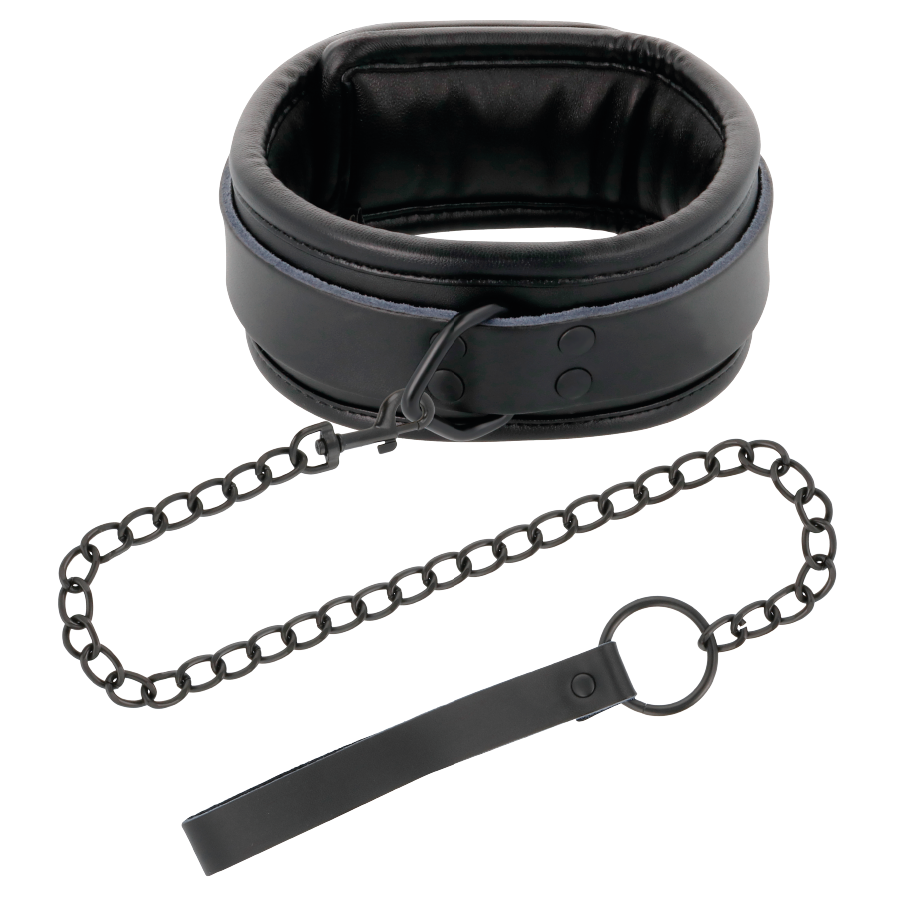 DARKNESS - HANDSCHELLEN UND KRAGEN AUS SCHWARZEM LEDER – Bild 7