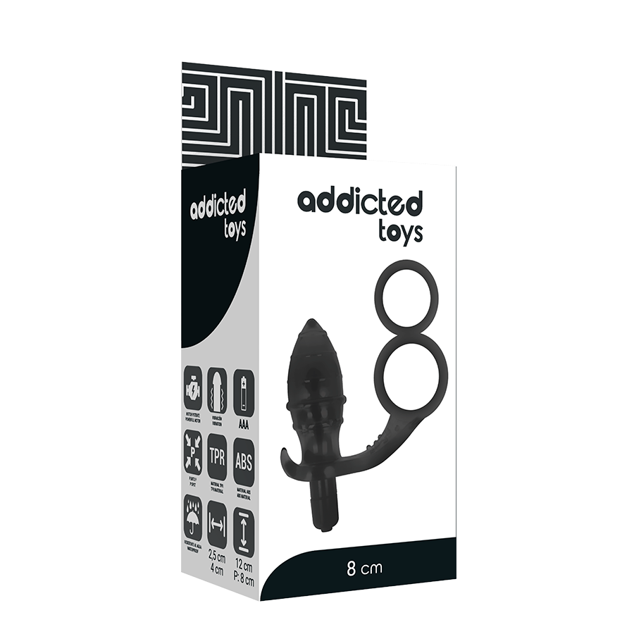 ADDICTED TOYS - ANALPLUG MIT DOPPELTEM SCHWARZEN RING – Bild 5