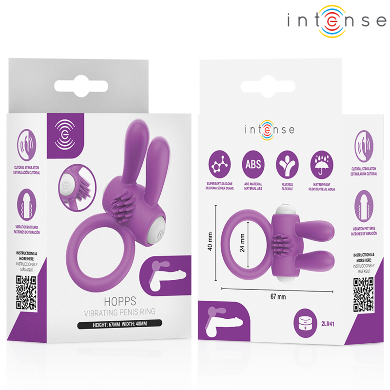 INTENSE - HOPPS VIBRIERENDER PENISRING MIT KLITORISSTIMULATION, LILA – Bild 3