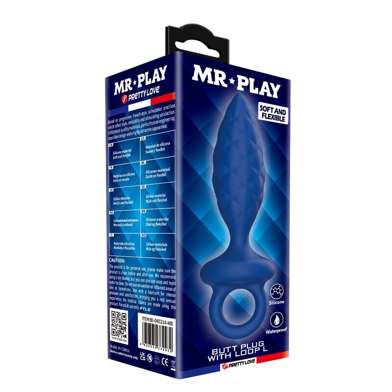 MR PLAY - STRUKTURIERTER ANALPLUG MIT RING BLAU L – Bild 4
