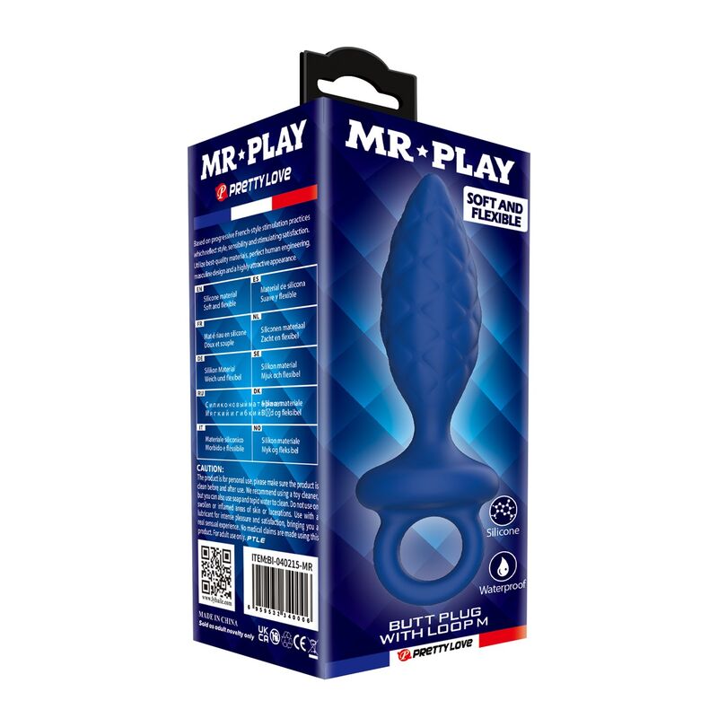 MR PLAY - STRUKTURIERTER ANALPLUG MIT RING BLAU M – Bild 8