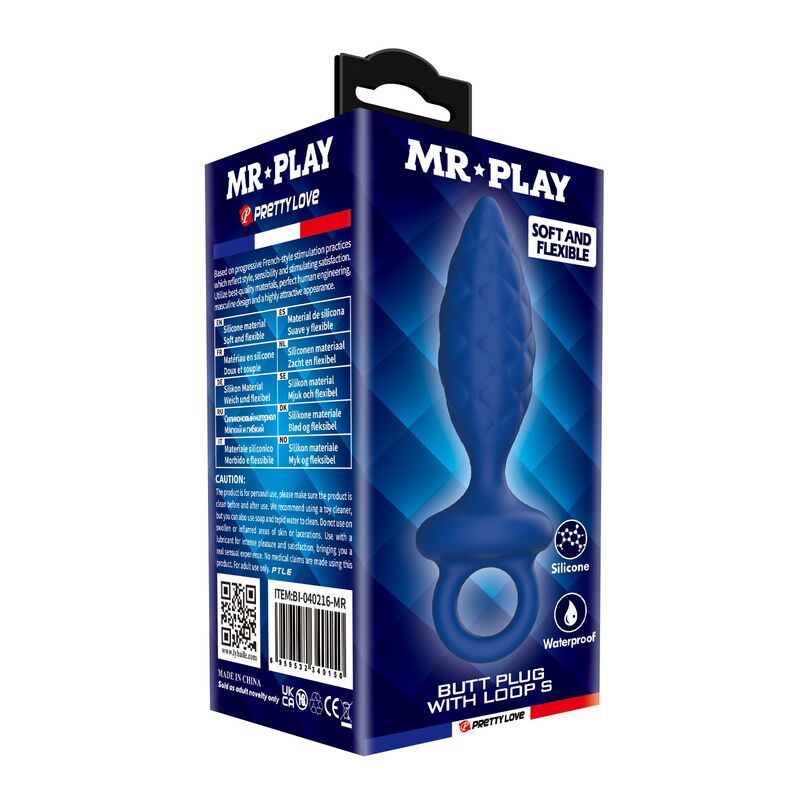 MR PLAY - STRUKTURIERTER ANALPLUG MIT RING BLAU S – Bild 7