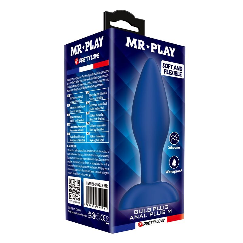 MR PLAY - KONISCHER SILIKON-ANALPLUG, BLAU, GRÖSSE M – Bild 3