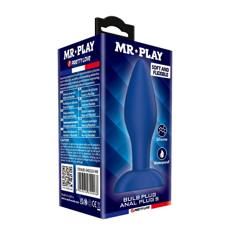 MR PLAY - KONISCHER SILIKON-ANALPLUG, BLAU, GRÖSSE S – Bild 8