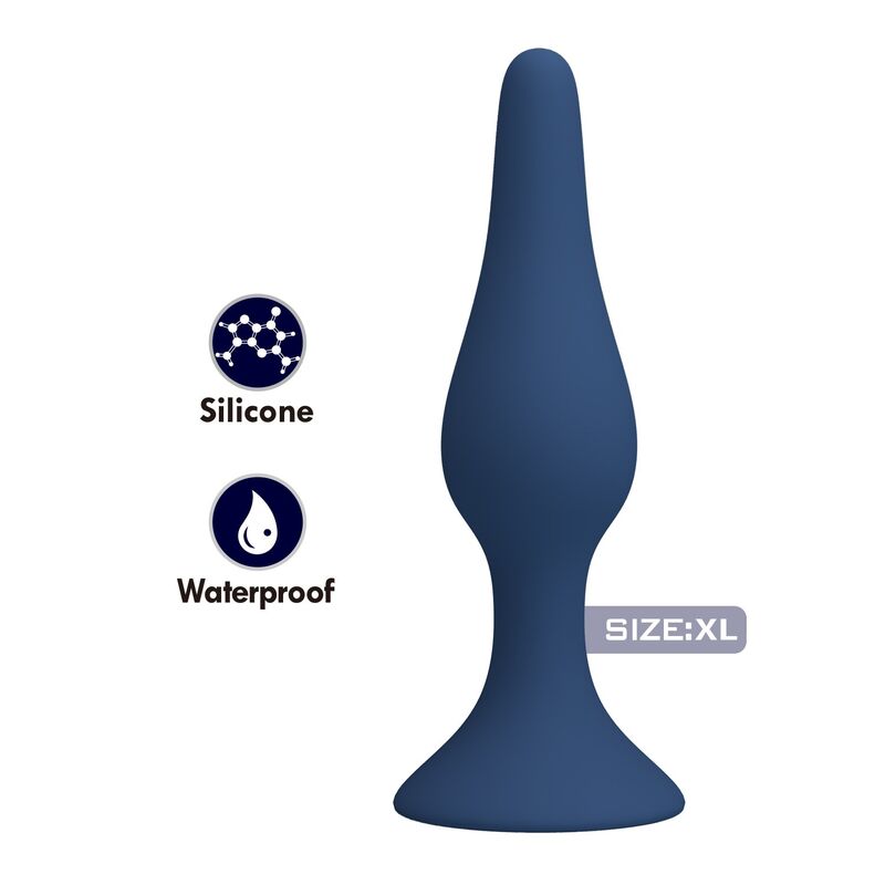 MR PLAY - KONISCHER SILIKON-ANALPLUG, BLAU, XL – Bild 8