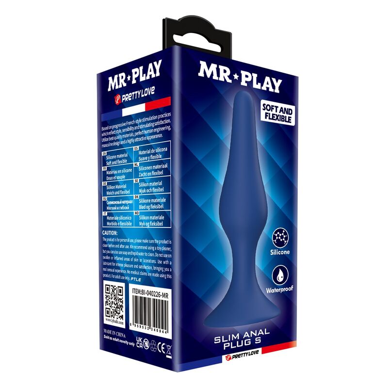 MR PLAY - BLAUER SILIKON-ANALPLUG SCHLANK GRÖSSE S – Bild 7