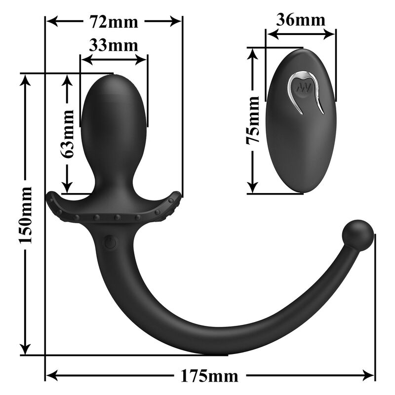 MR PLAY – KABELLOSER ANAL- UND PERINEUM-VIBRATOR MIT FERNBEDIENUNG, SCHWARZ – Bild 6
