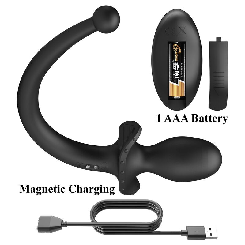 MR PLAY – KABELLOSER ANAL- UND PERINEUM-VIBRATOR MIT FERNBEDIENUNG, SCHWARZ – Bild 3
