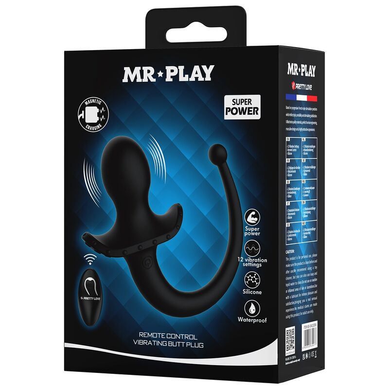 MR PLAY – KABELLOSER ANAL- UND PERINEUM-VIBRATOR MIT FERNBEDIENUNG, SCHWARZ – Bild 4