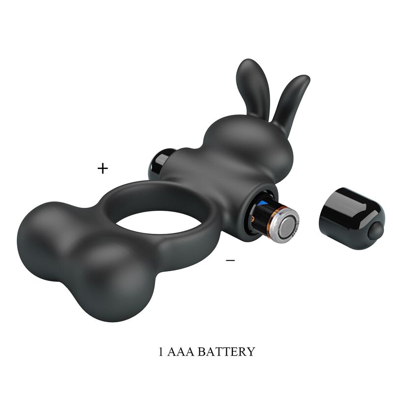 PRETTY LOVE – VIBRIERENDER PENISRING MIT HASE-STIMULATOR, 10 FUNKTIONEN, SCHWARZ – Bild 7