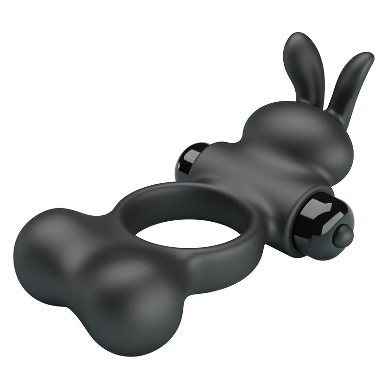 PRETTY LOVE – VIBRIERENDER PENISRING MIT HASE-STIMULATOR, 10 FUNKTIONEN, SCHWARZ – Bild 5