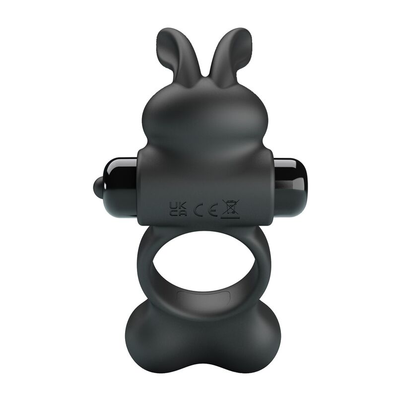 PRETTY LOVE – VIBRIERENDER PENISRING MIT HASE-STIMULATOR, 10 FUNKTIONEN, SCHWARZ – Bild 4