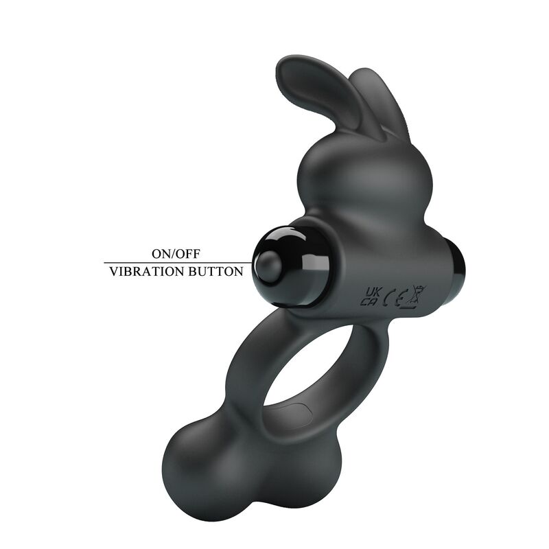 PRETTY LOVE – VIBRIERENDER PENISRING MIT HASE-STIMULATOR, 10 FUNKTIONEN, SCHWARZ – Bild 8