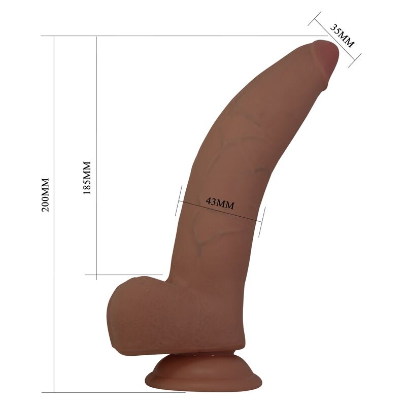 PRETTY LOVE - CUTHBERT REALISTISCHER FLEXIBLER DILDO 20 CM Ø 5 CM TPE BRAUN – Bild 6