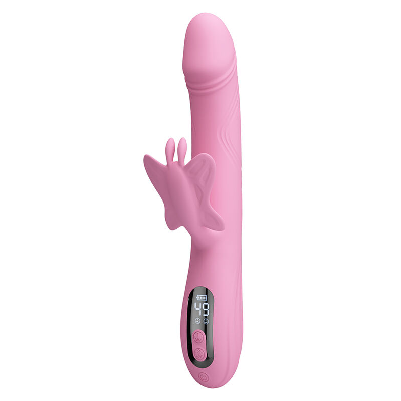 PRETTY LOVE - BELLA RABBIT VIBRATOR MIT SCHMETTERLINGS-STIMULATION UND LED PINK – Bild 4