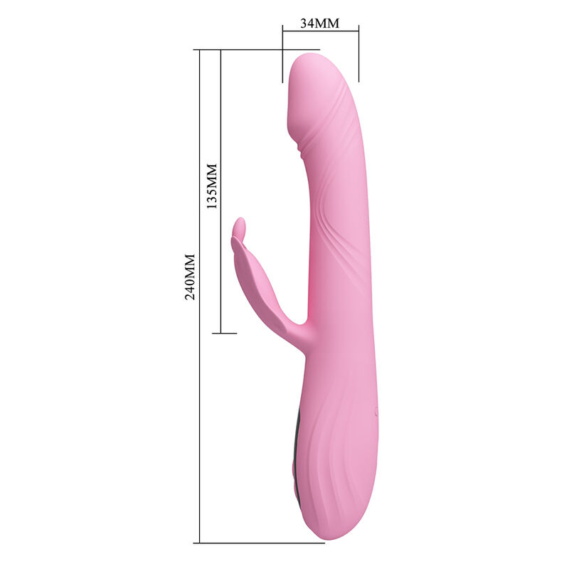 PRETTY LOVE - BELLA RABBIT VIBRATOR MIT SCHMETTERLINGS-STIMULATION UND LED PINK – Bild 9