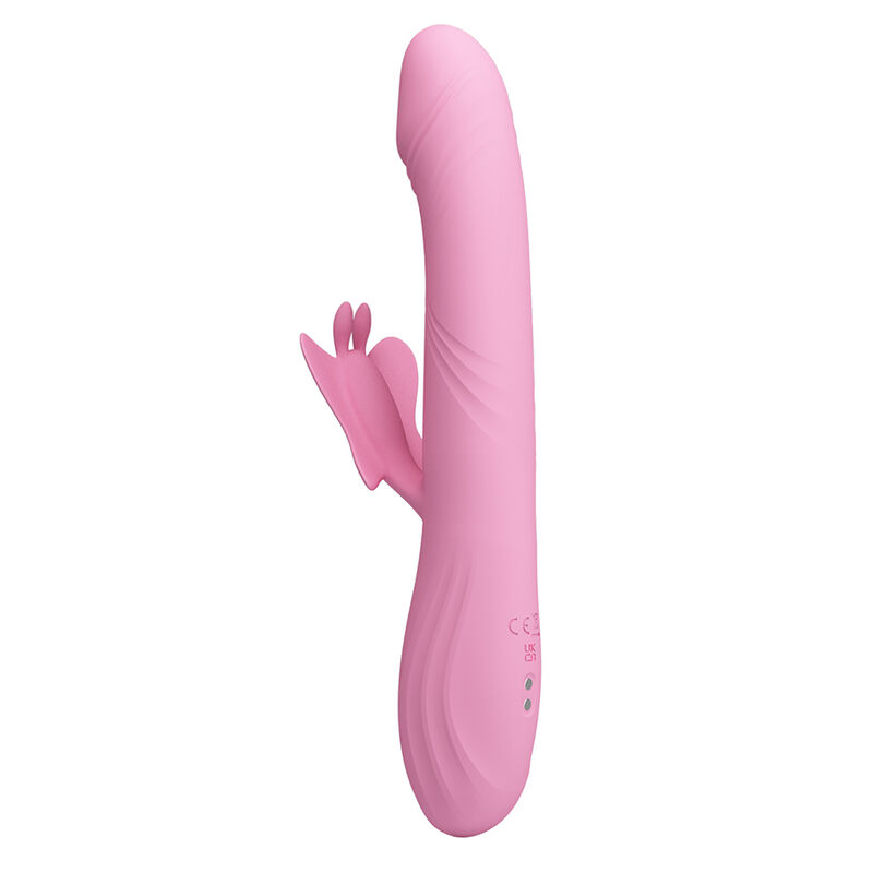 PRETTY LOVE - BELLA RABBIT VIBRATOR MIT SCHMETTERLINGS-STIMULATION UND LED PINK – Bild 7