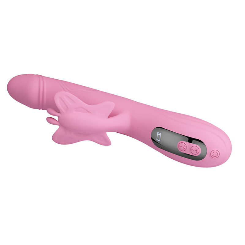 PRETTY LOVE - BELLA RABBIT VIBRATOR MIT SCHMETTERLINGS-STIMULATION UND LED PINK – Bild 8