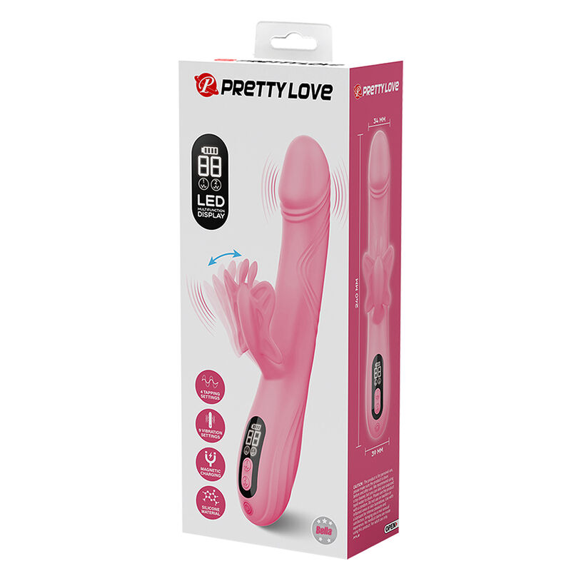 PRETTY LOVE - BELLA RABBIT VIBRATOR MIT SCHMETTERLINGS-STIMULATION UND LED PINK – Bild 11