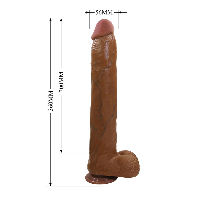 PRETTY LOVE - DANY REALISTISCHER FLEXIBLER DILDO MIT SAUGNAPF 36 CM -Ø- 5,6 CM BRAUN – Bild 7