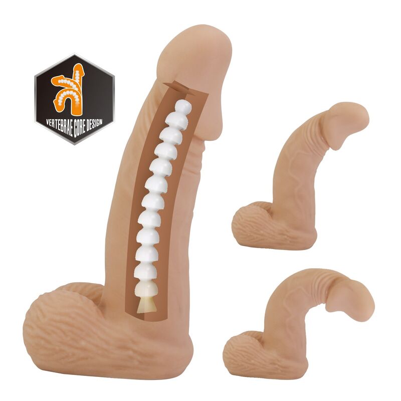 PRETTY LOVE - ZANE HARNESS MIT FLEXIBLES DILDO 17 CM Ø 4,3 CM NATÜRLICH – Bild 4