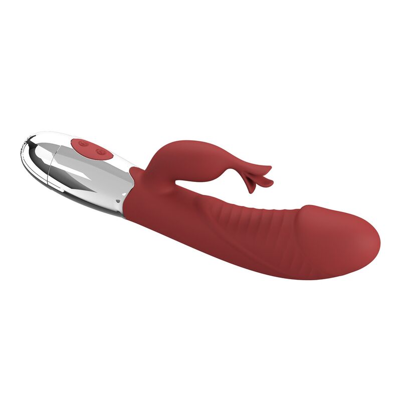PRETTY LOVE – ROSENHOLZ-HASE-VIBRATOR MIT 30 FUNKTIONEN, USB-AUFLADBAR, ROT – Bild 5