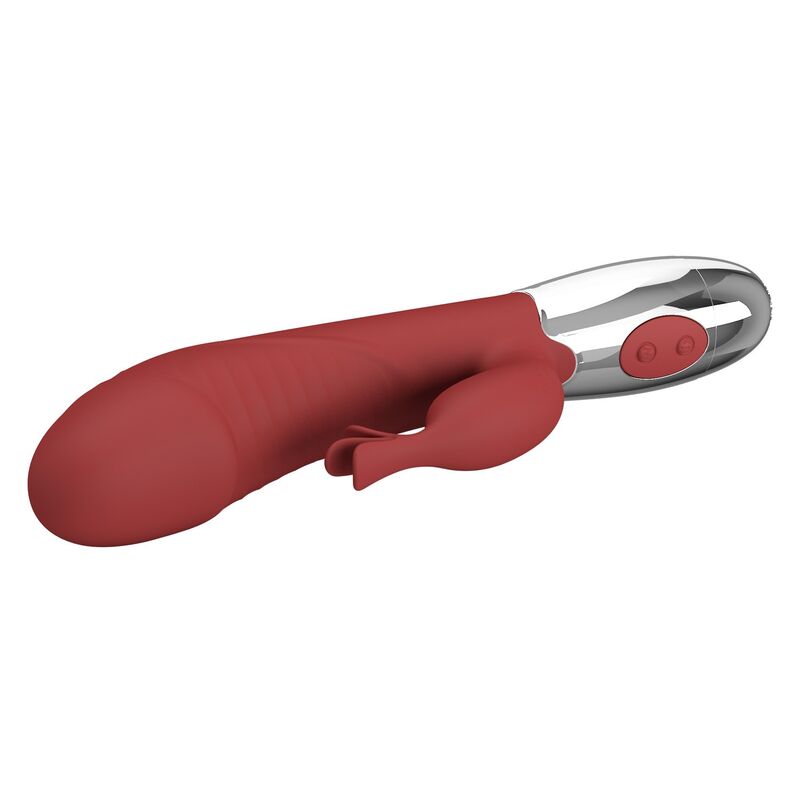 PRETTY LOVE – ROSENHOLZ-HASE-VIBRATOR MIT 30 FUNKTIONEN, USB-AUFLADBAR, ROT – Bild 3