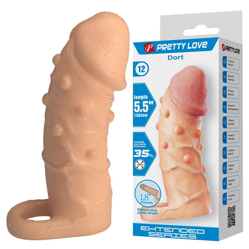 PRETTY LOVE - DORT PENISVERLÄNGERUNGSHÜLLE 14 CM Ø 4 CM NATUR – Bild 8