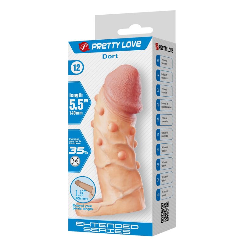 PRETTY LOVE - DORT PENISVERLÄNGERUNGSHÜLLE 14 CM Ø 4 CM NATUR – Bild 3
