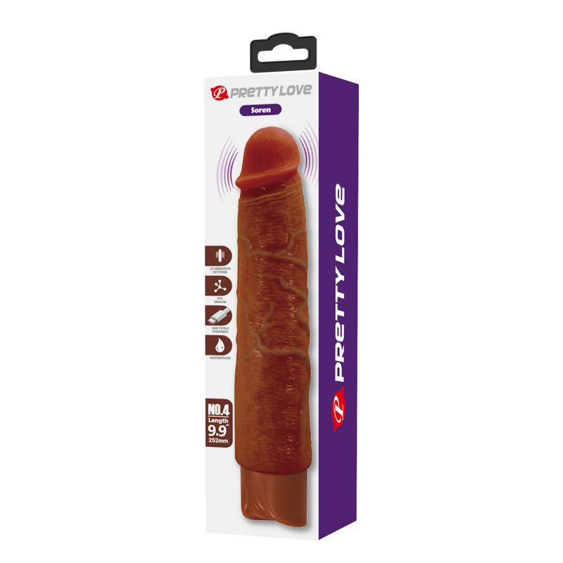 PRETTY LOVE - GAVIN REALISTISCHER VIBRATOR 25 CM Ø 5 CM BRAUN – Bild 8