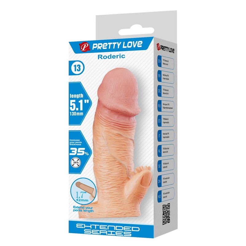 PRETTY LOVE - RODERIC PENISVERLÄNGERUNGSHÜLLE 13 CM Ø 3,8 CM NATÜRLICH – Bild 6
