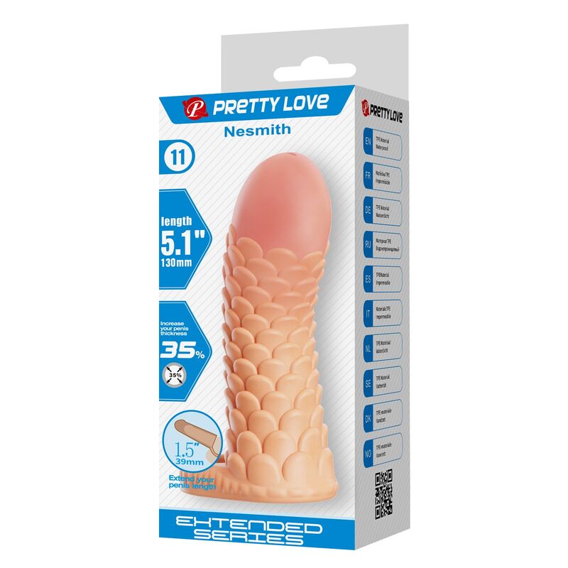 PRETTY LOVE - NESMITH PENISVERLÄNGERUNGSHÜLLE 13 CM Ø 3,8 CM NATUR – Bild 6