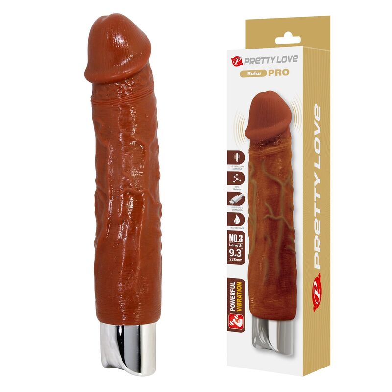PRETTY LOVE - PRO REALISTISCHER VIBRATOR 23,5 CM Ø 4,8 CM BRAUN – Bild 5