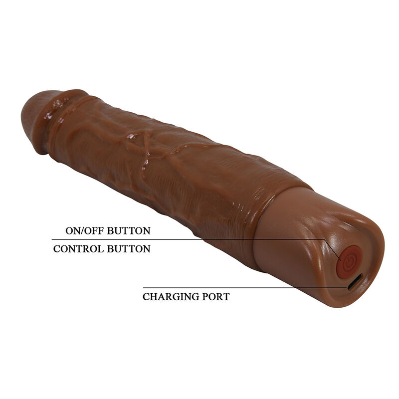 PRETTY LOVE - OWEN REALISTISCHER VIBRATOR 22,5 CM Ø 4,5 CM BRAUN – Bild 3