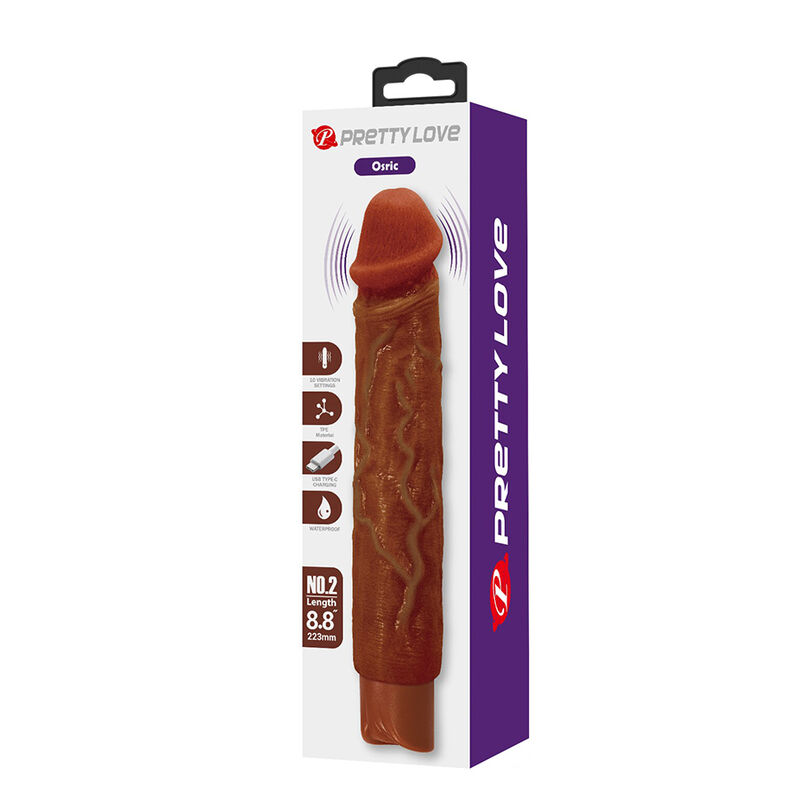 PRETTY LOVE - OWEN REALISTISCHER VIBRATOR 22,5 CM Ø 4,5 CM BRAUN – Bild 5