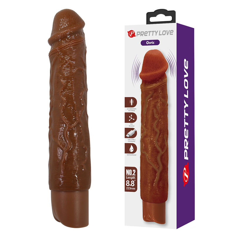PRETTY LOVE - OWEN REALISTISCHER VIBRATOR 22,5 CM Ø 4,5 CM BRAUN – Bild 4