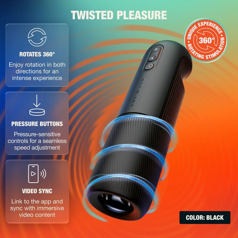ARCWAVE - ORBIT 360° DREHBARER MÄNNLICHER MASTURBATOR MIT APP-STEUERUNG SCHWARZ – Bild 6